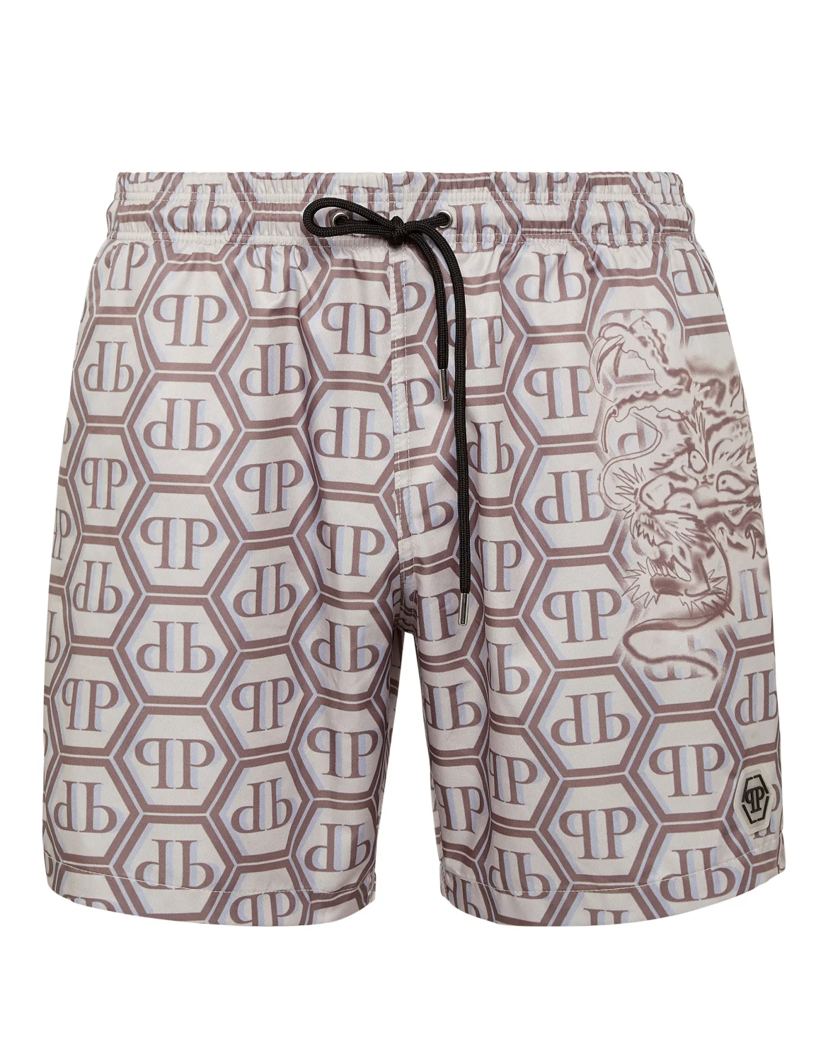Short Swim Boxer Dragon Monogram, цвет: Бежевый