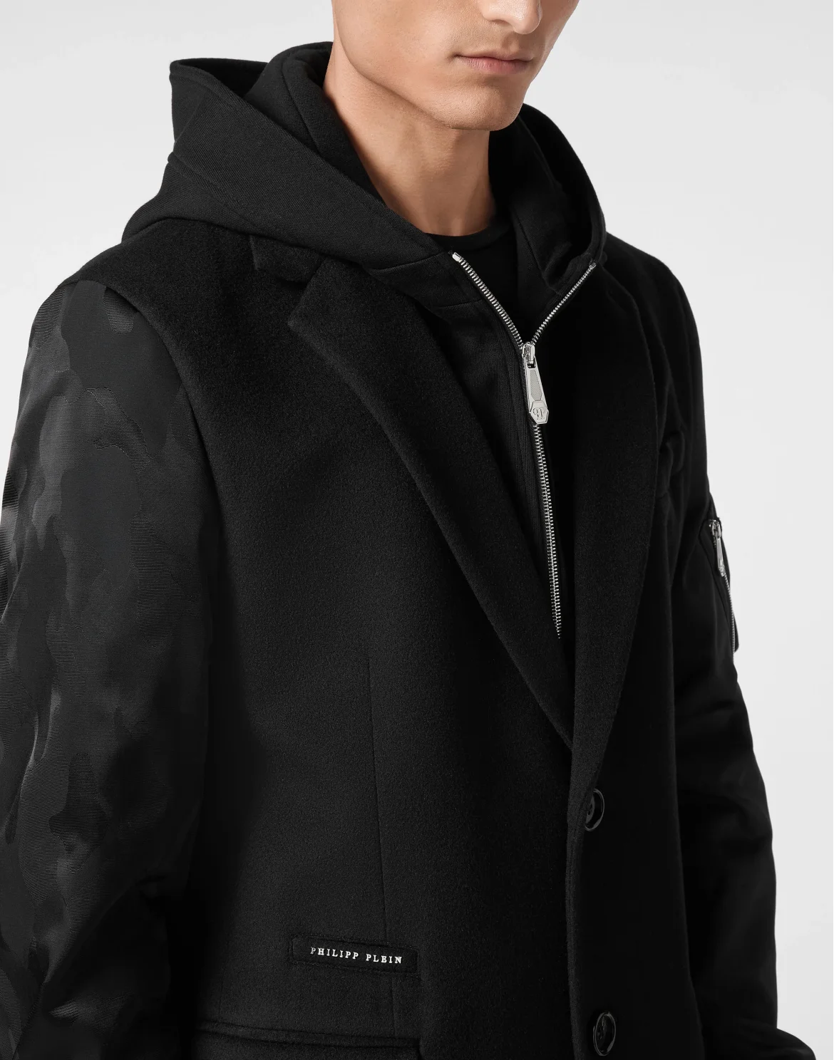 Wool Gianni Coat Camouflage, цвет: Черный