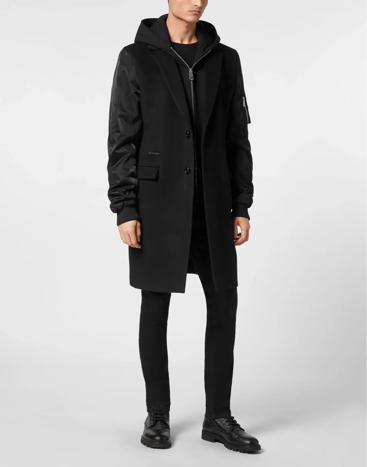 Wool Gianni Coat Camouflage, цвет: Черный