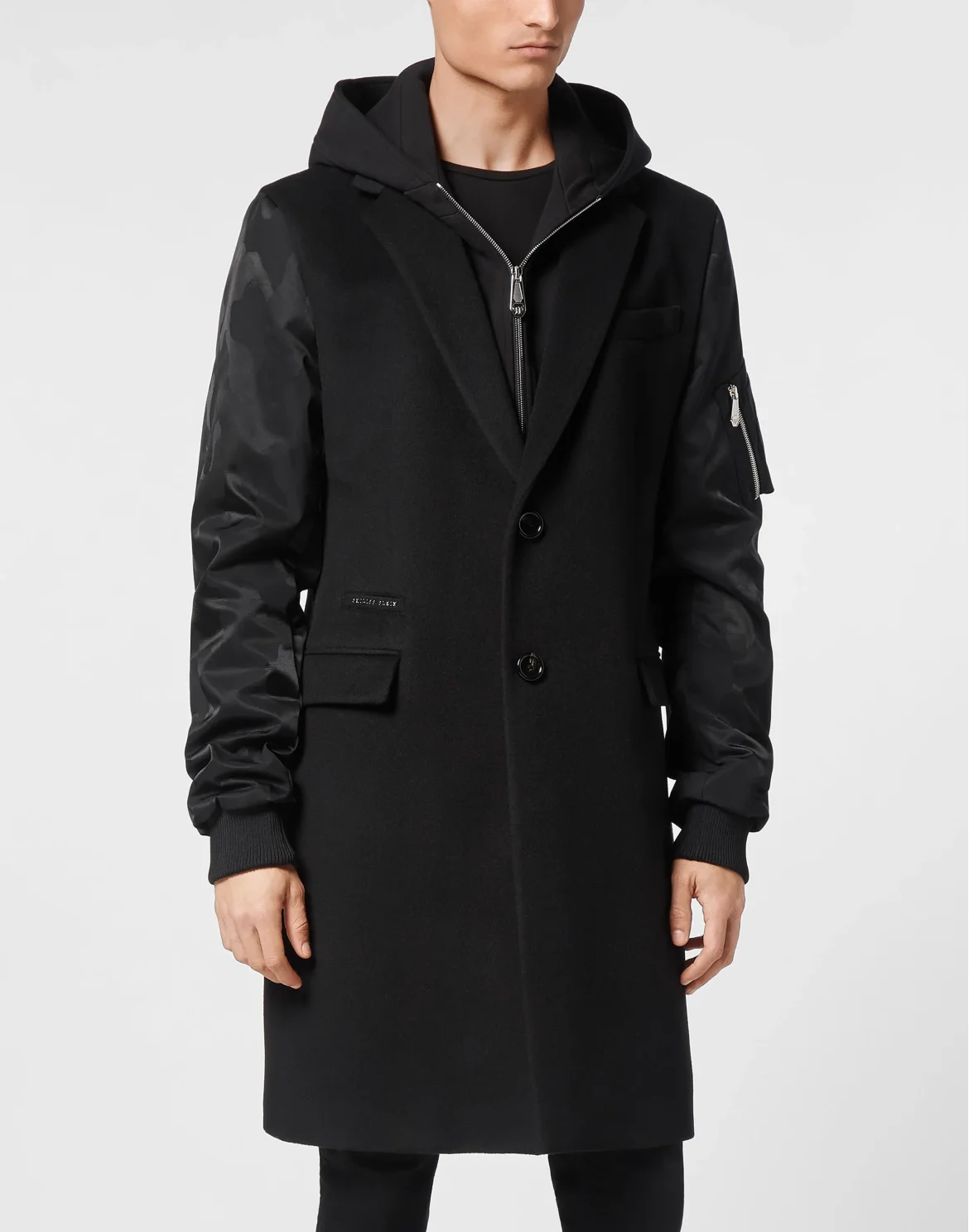 Wool Gianni Coat Camouflage, цвет: Черный