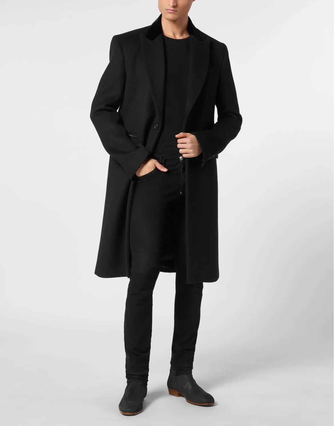 Wool Coat Long Skull&Bones, цвет: Черный