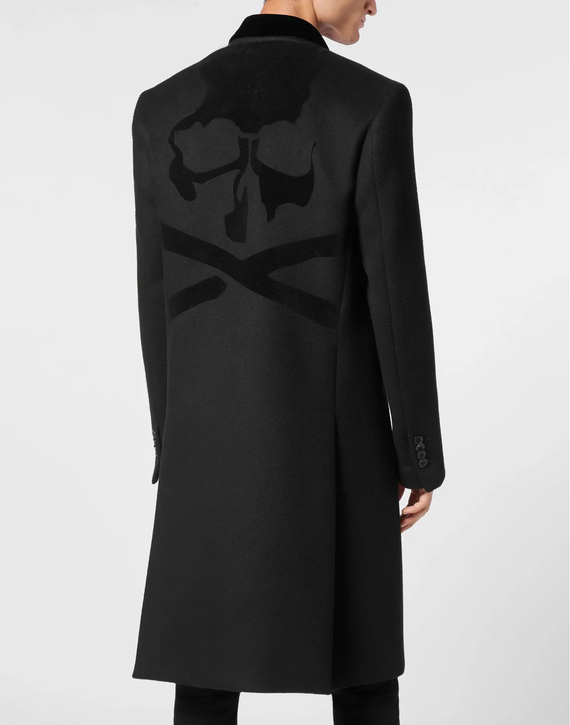 Wool Coat Long Skull&Bones, цвет: Черный