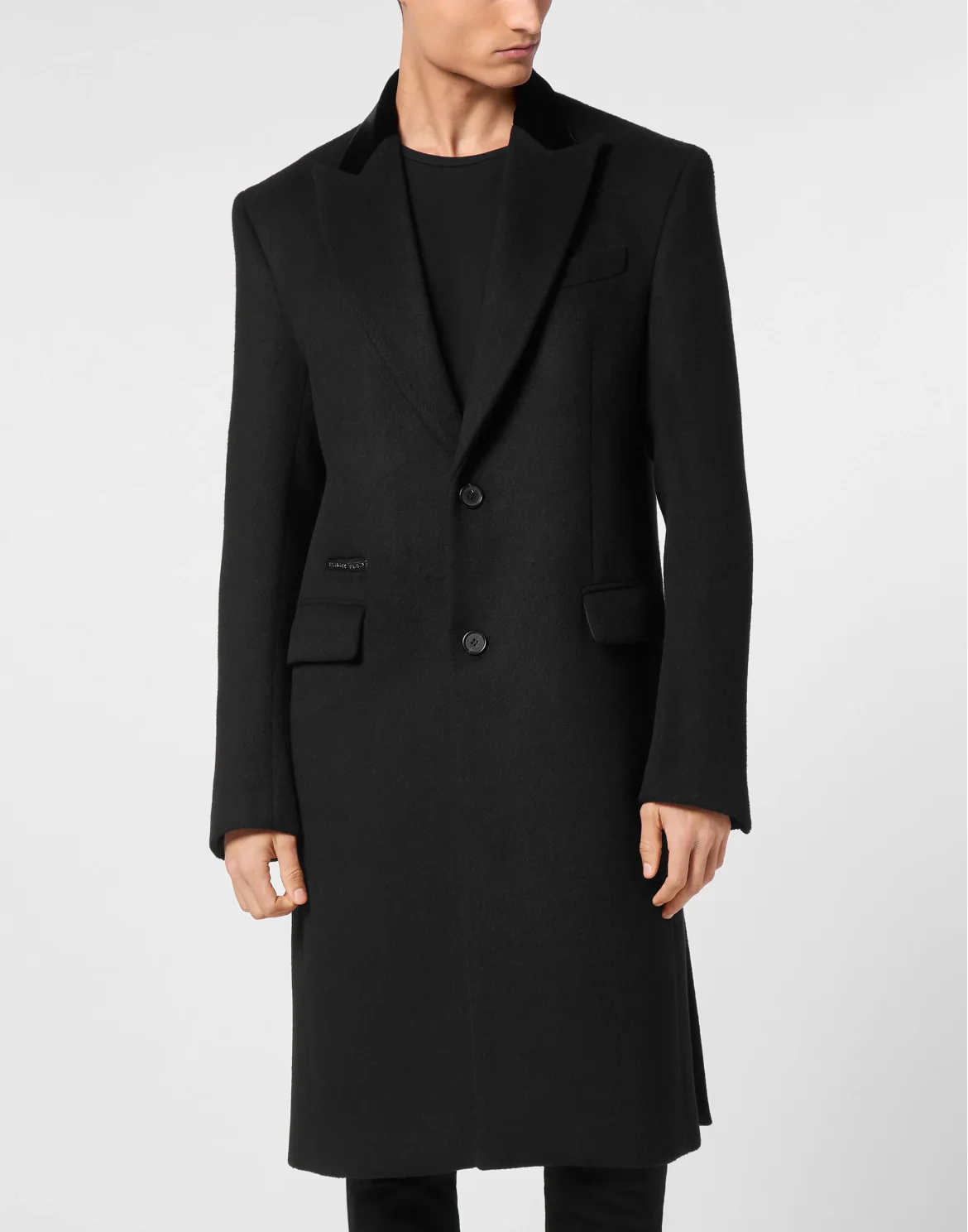 Wool Coat Long Skull&Bones, цвет: Черный