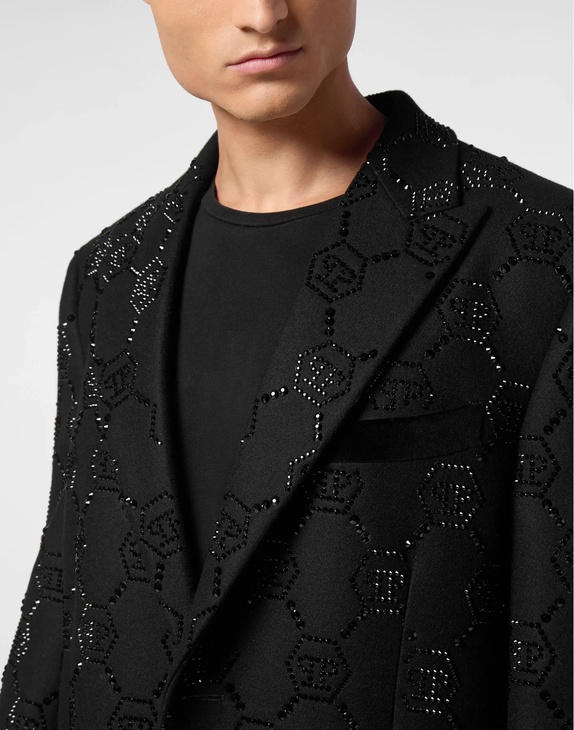 Wool Coat Monogram, цвет: Черный