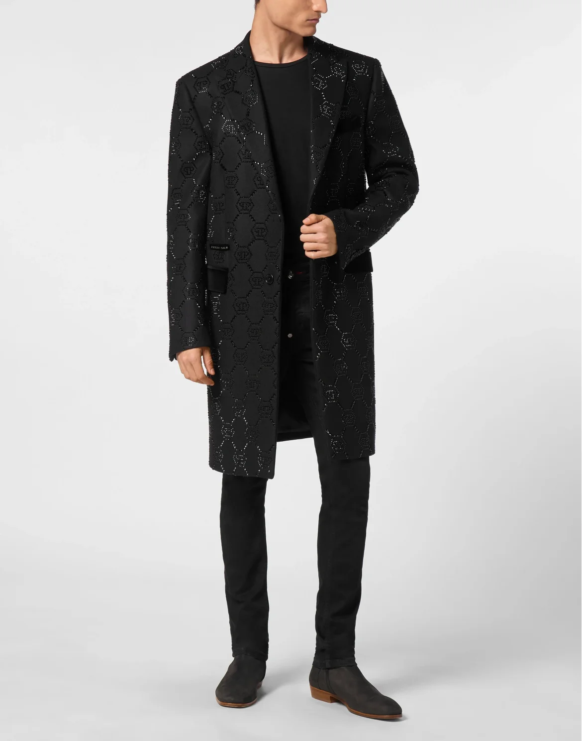 Wool Coat Monogram, цвет: Черный