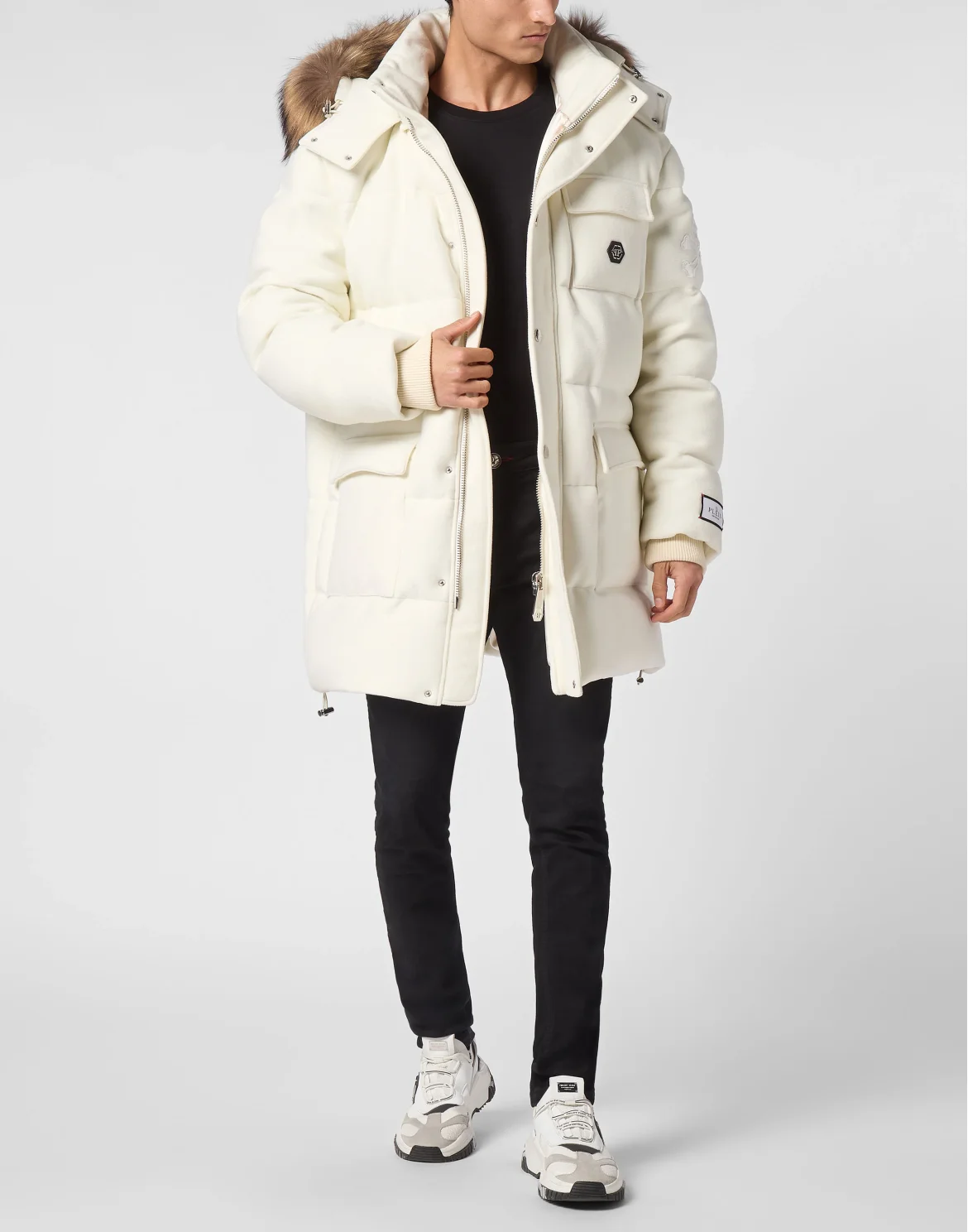 Down Jacket WIth Fur Hood, цвет: Белый