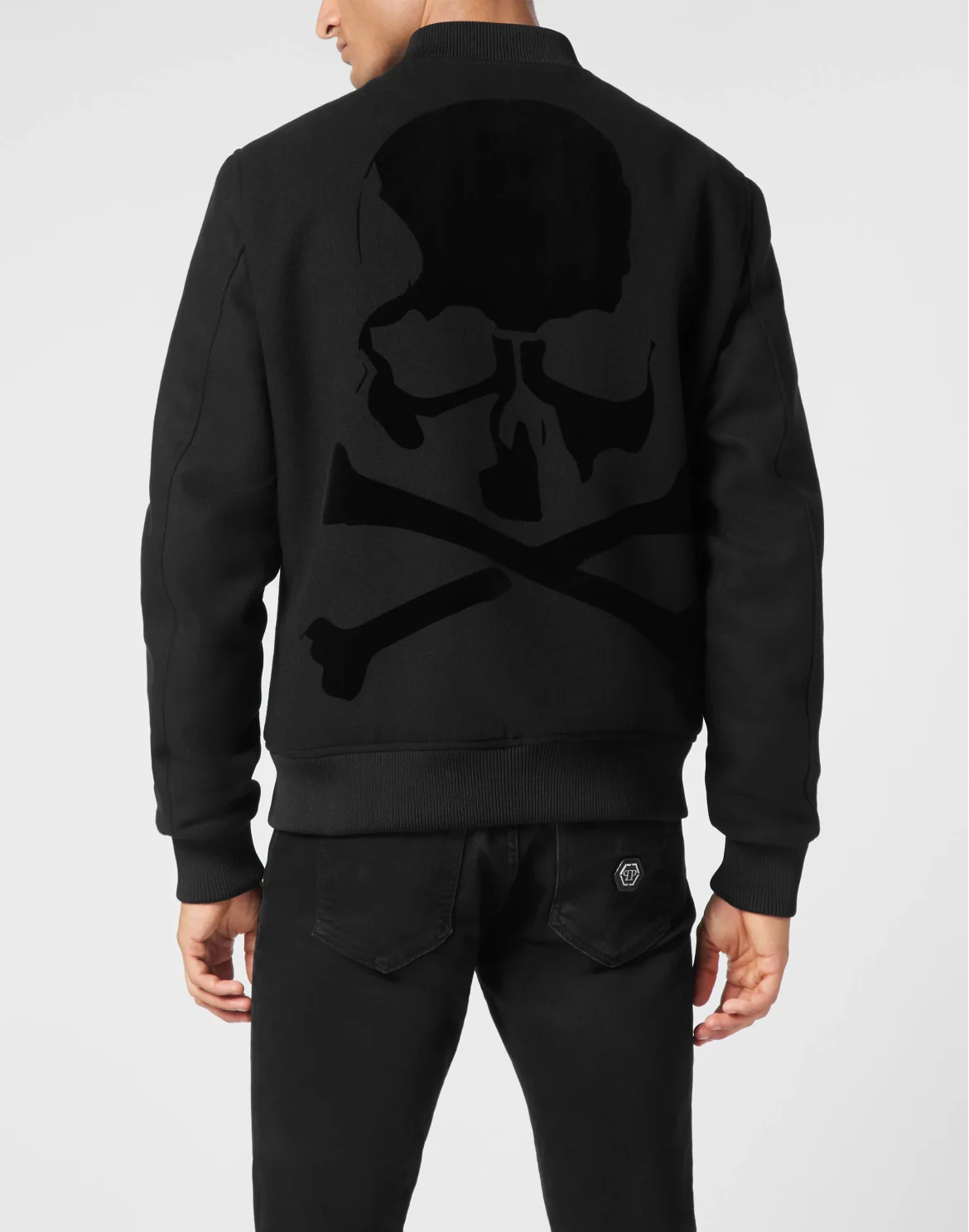 Wool Bomber Skull&Bones, цвет: Черный