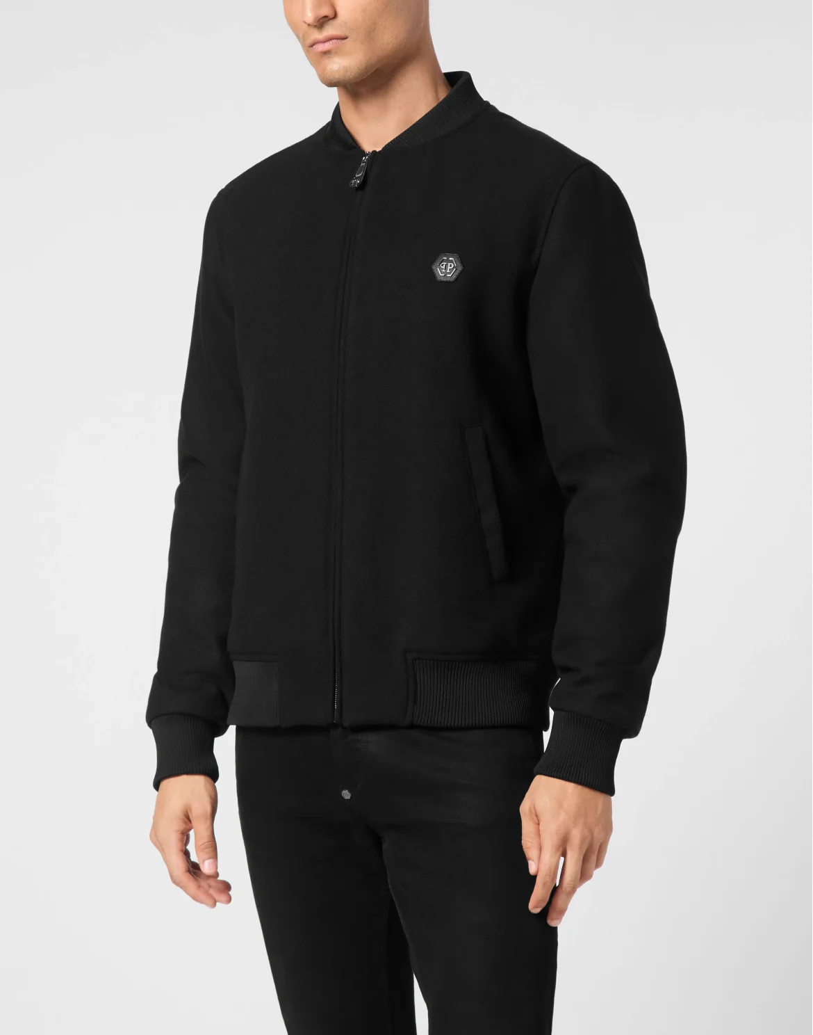 Wool Bomber Skull&Bones, цвет: Черный