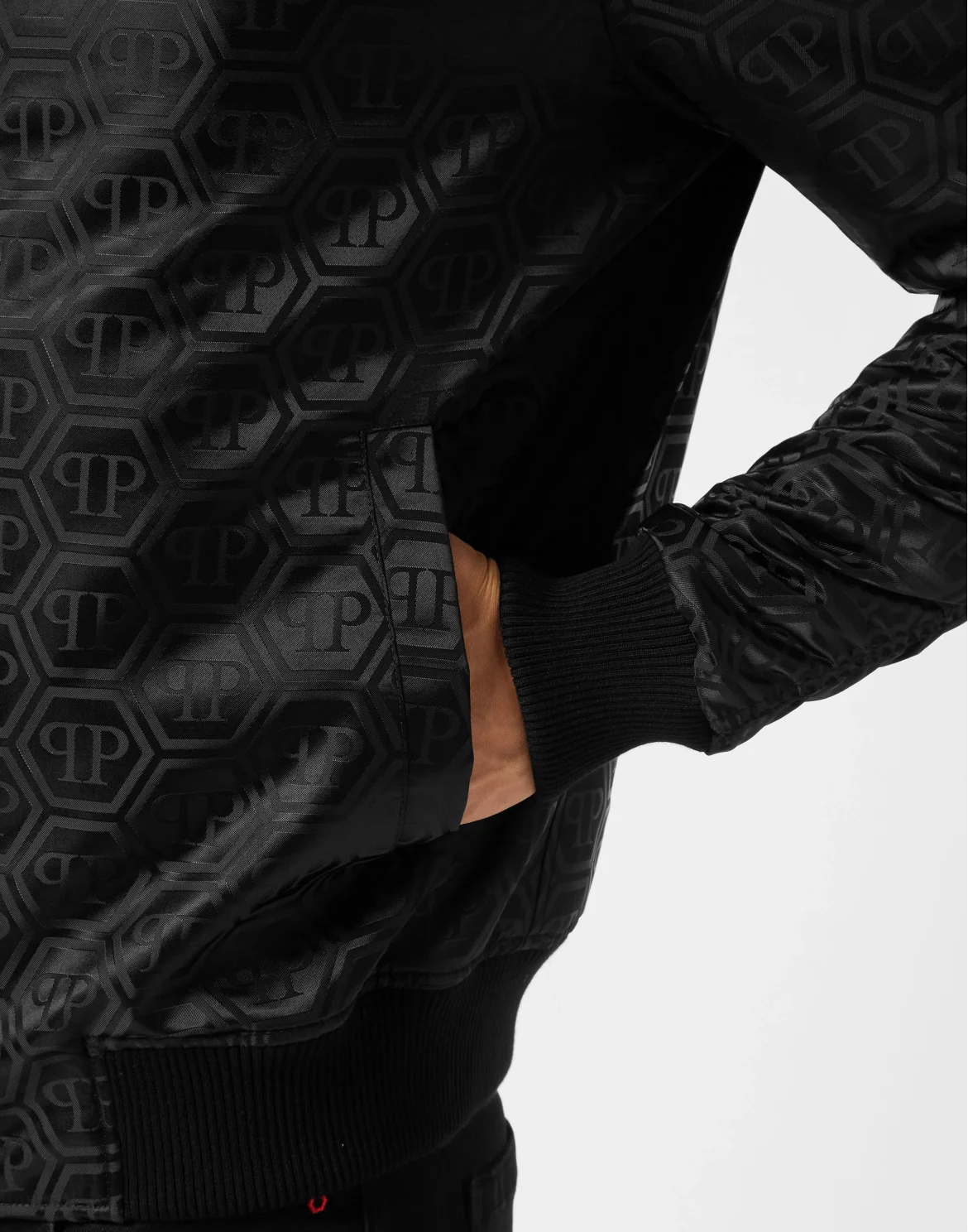 Nylon Jacquard Bomber Monogram, цвет: Черный