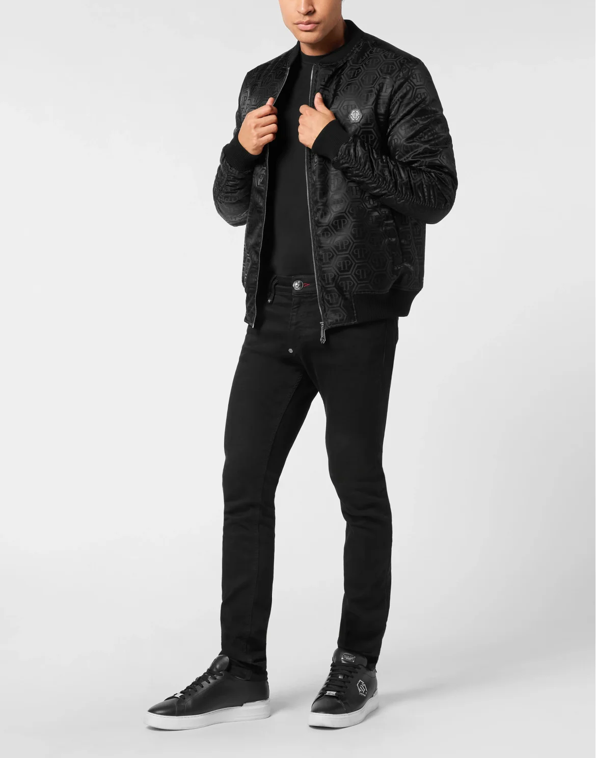 Nylon Jacquard Bomber Monogram, цвет: Черный