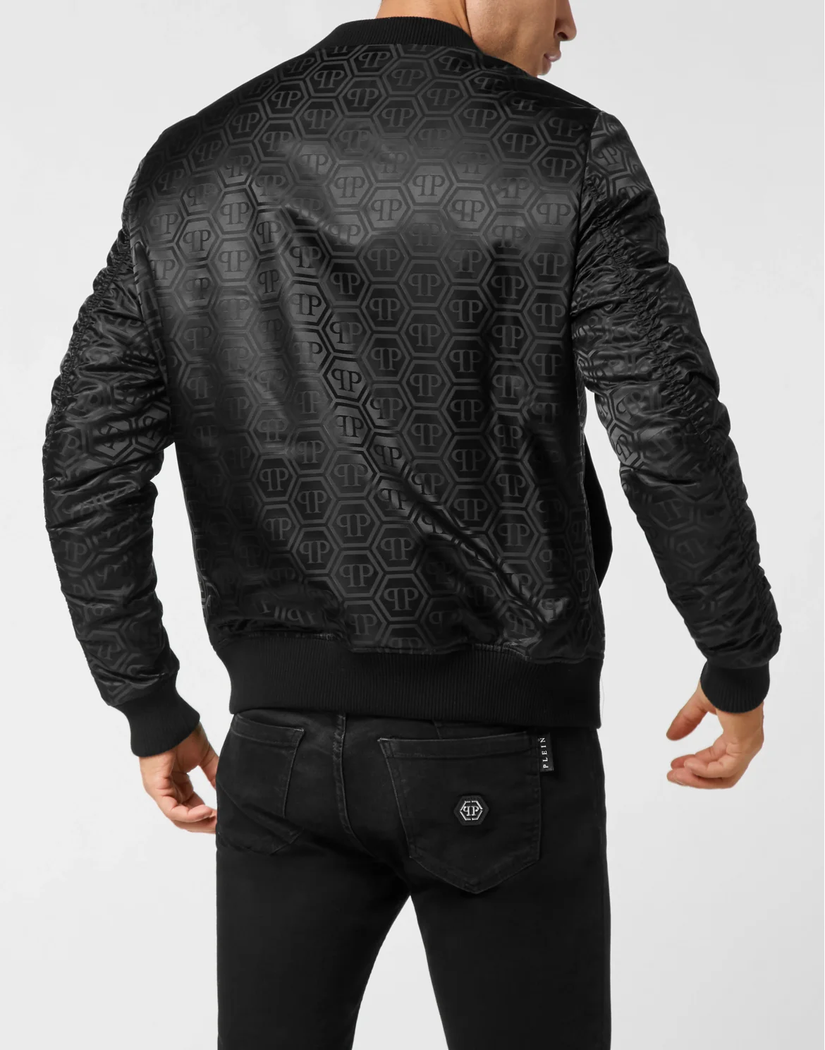 Nylon Jacquard Bomber Monogram, цвет: Черный