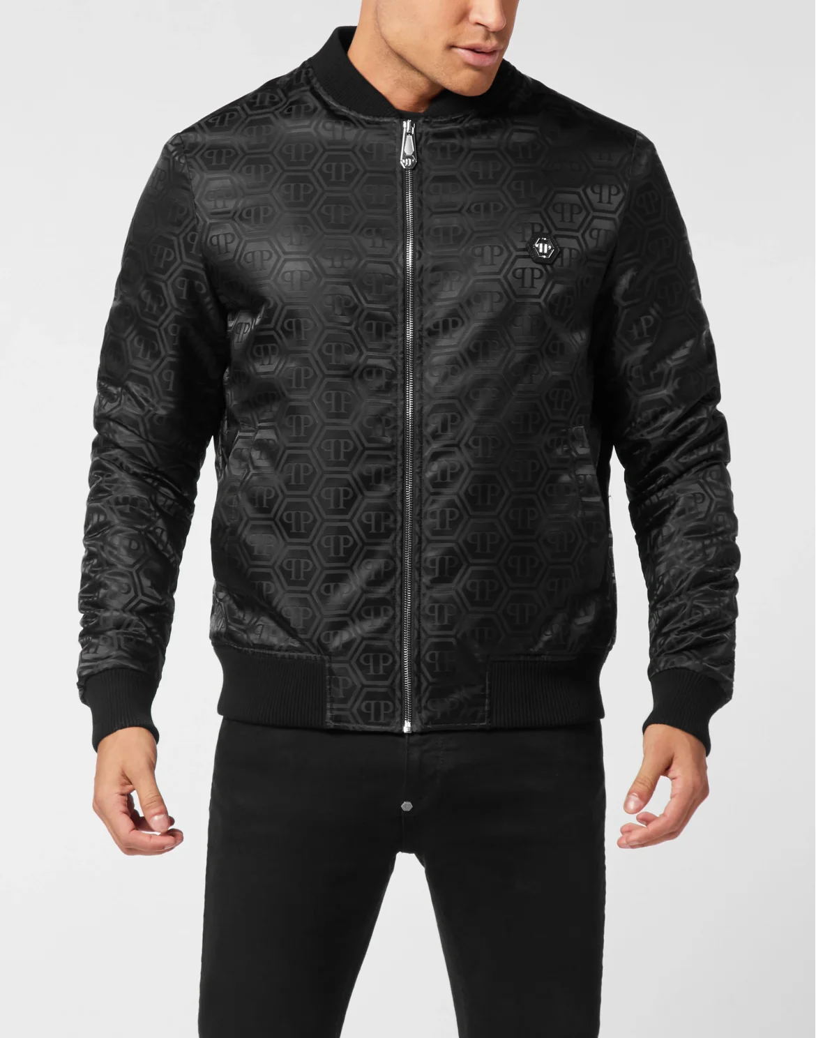 Nylon Jacquard Bomber Monogram, цвет: Черный