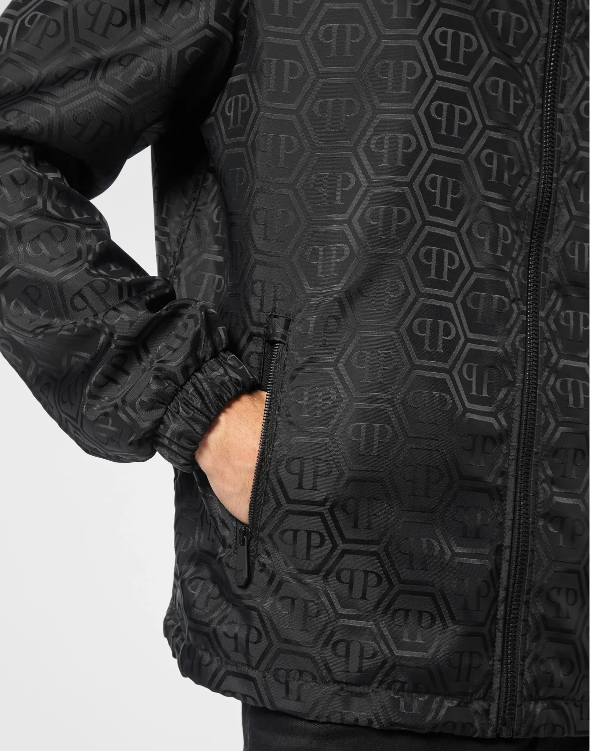 Nylon Jacquard Kway Monogram, цвет: Черный