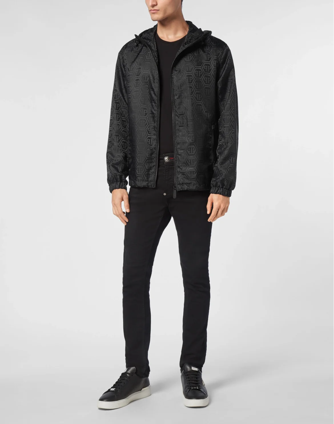 Nylon Jacquard Kway Monogram, цвет: Черный