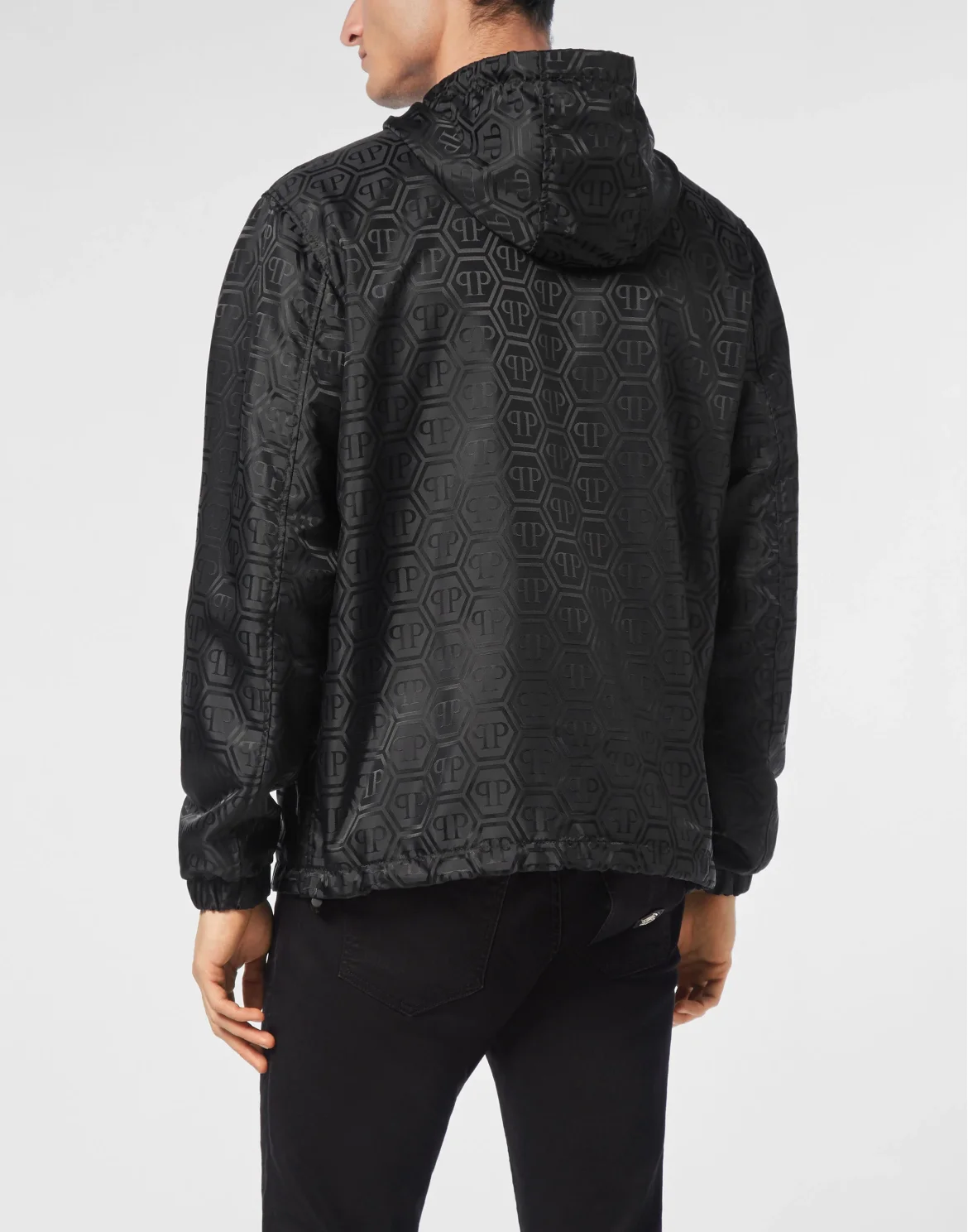Nylon Jacquard Kway Monogram, цвет: Черный