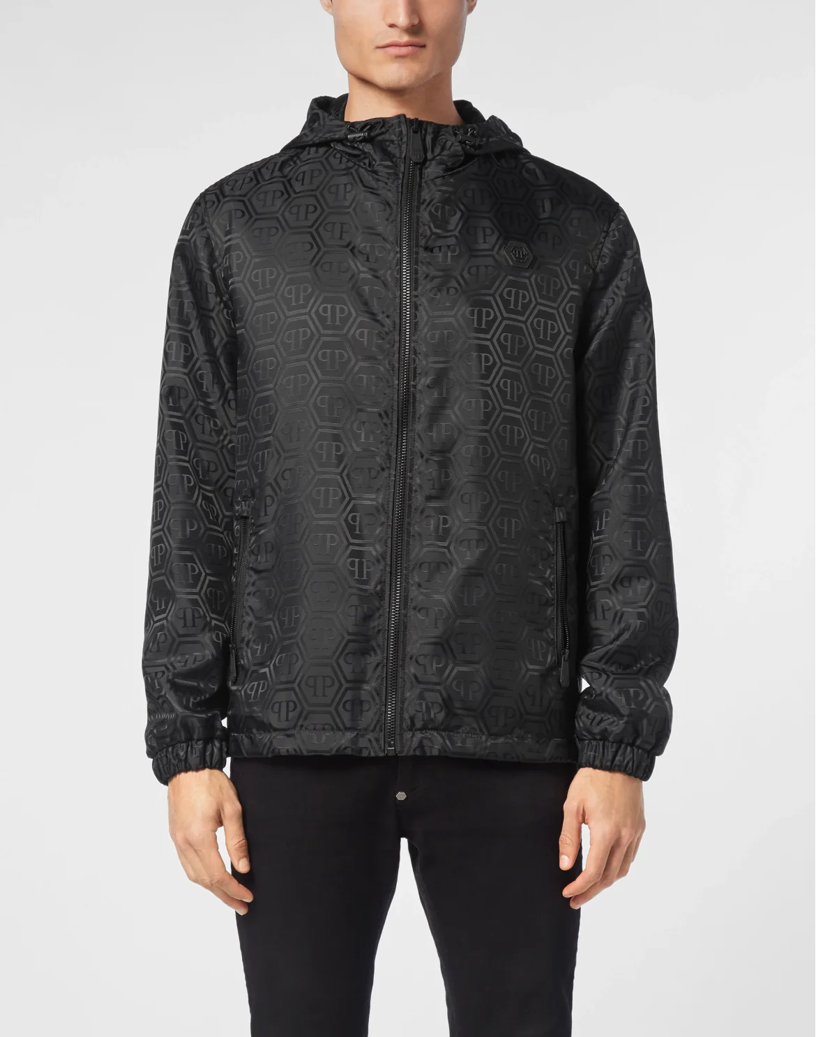 Nylon Jacquard Kway Monogram, цвет: Черный