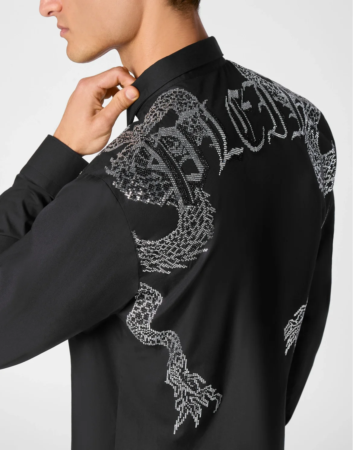 Shirt Sugar Daddy Cut Long-Sleeve Dragon, цвет: Черный