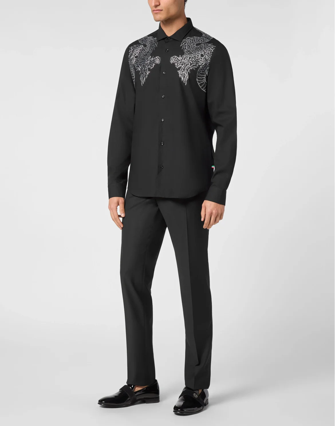 Shirt Sugar Daddy Cut Long-Sleeve Dragon, цвет: Черный