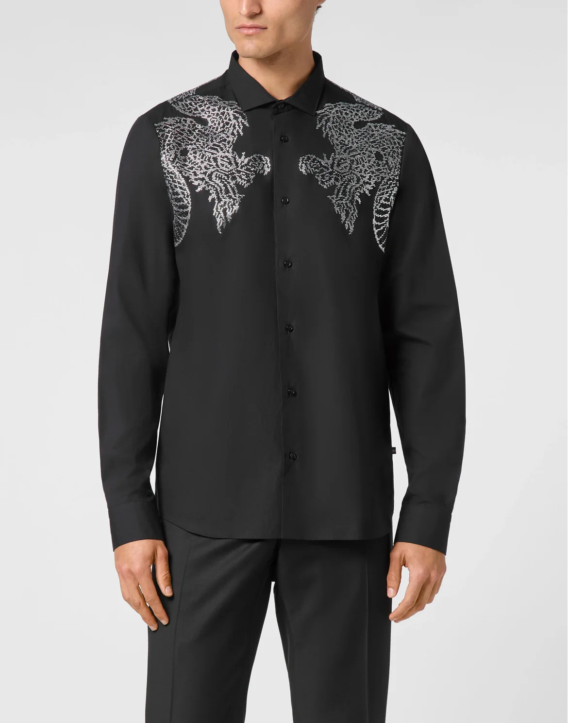 Shirt Sugar Daddy Cut Long-Sleeve Dragon, цвет: Черный