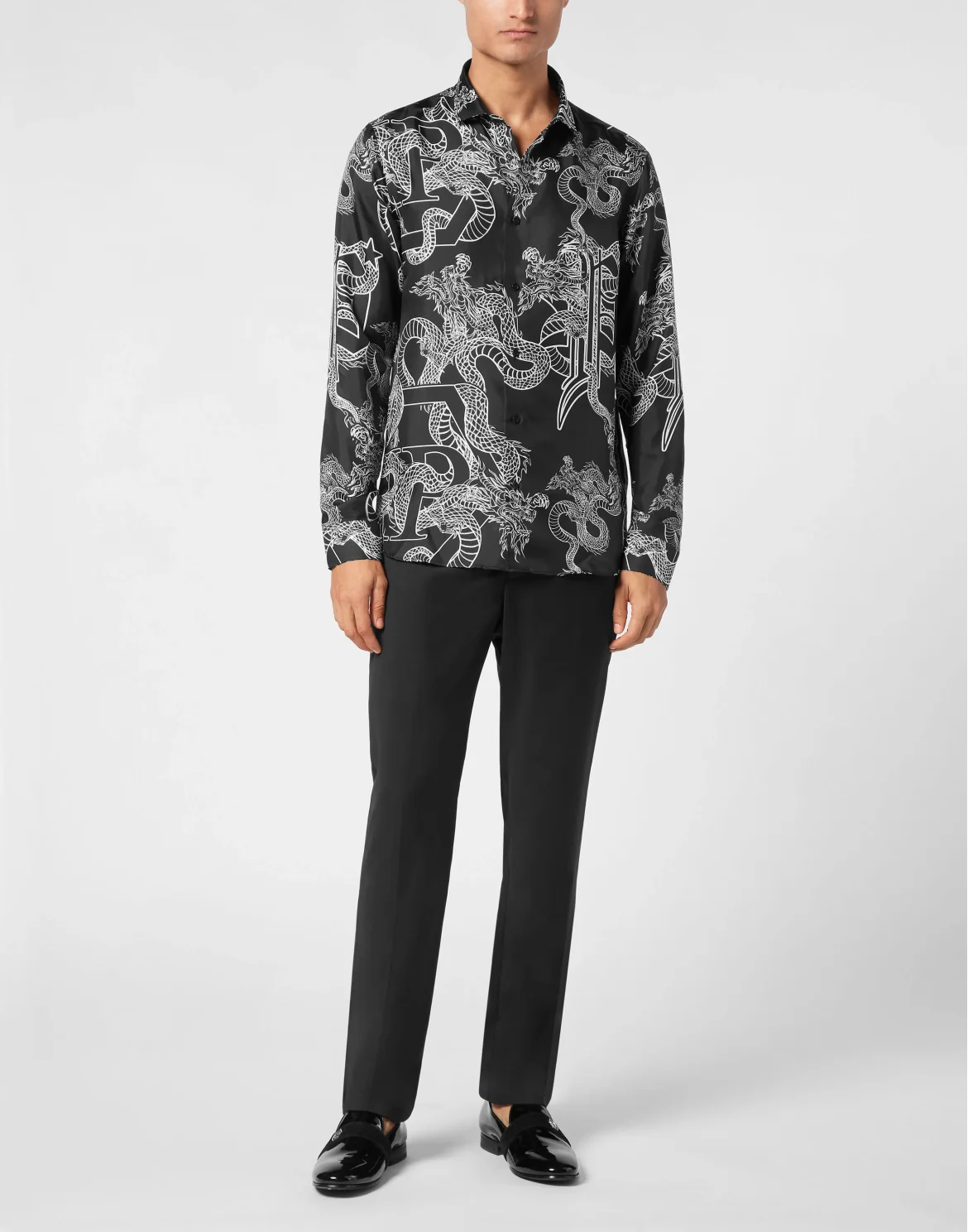 Silk Shirt Sugar Daddy Cut Long-Sleeve, цвет: Черный