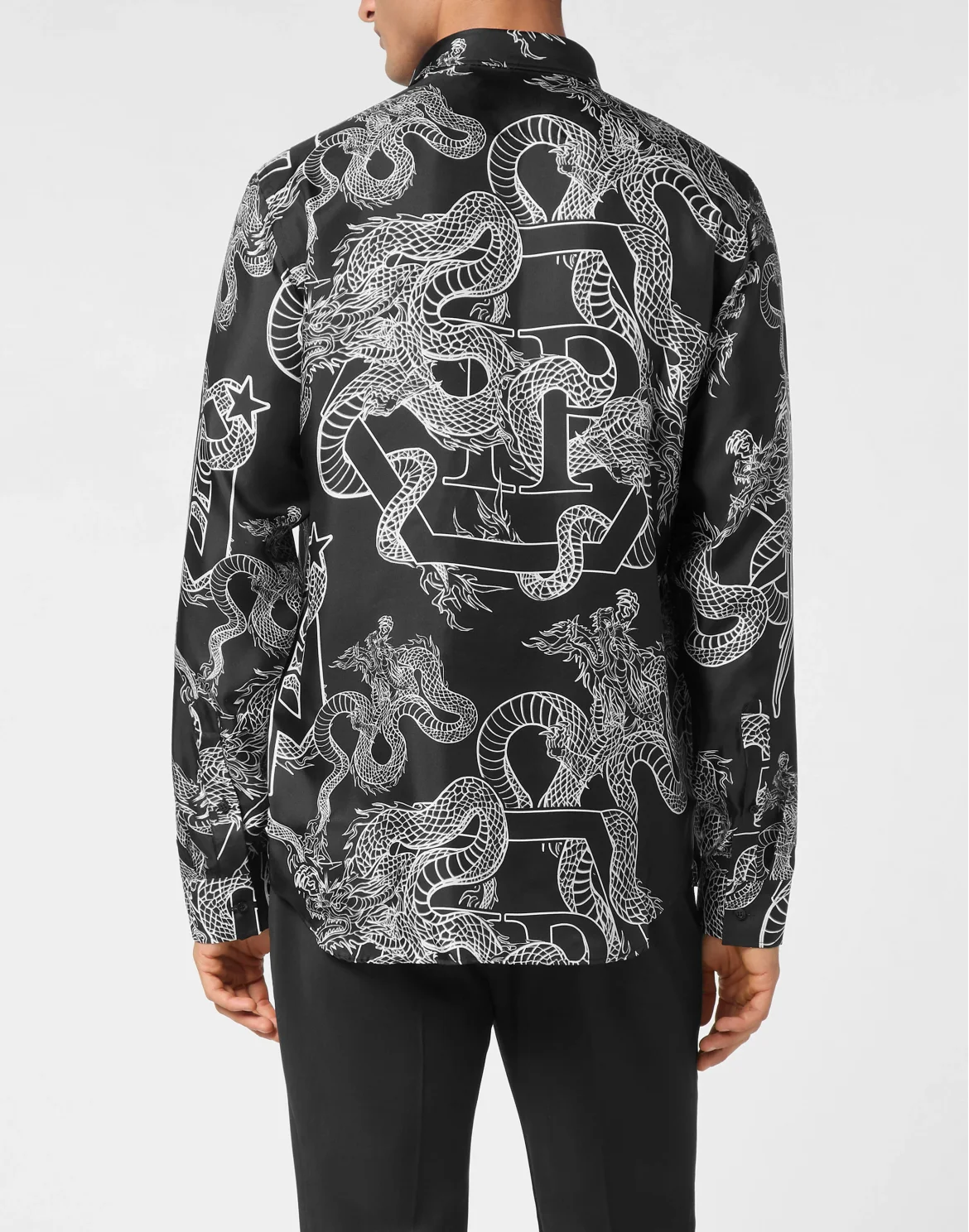 Silk Shirt Sugar Daddy Cut Long-Sleeve, цвет: Черный