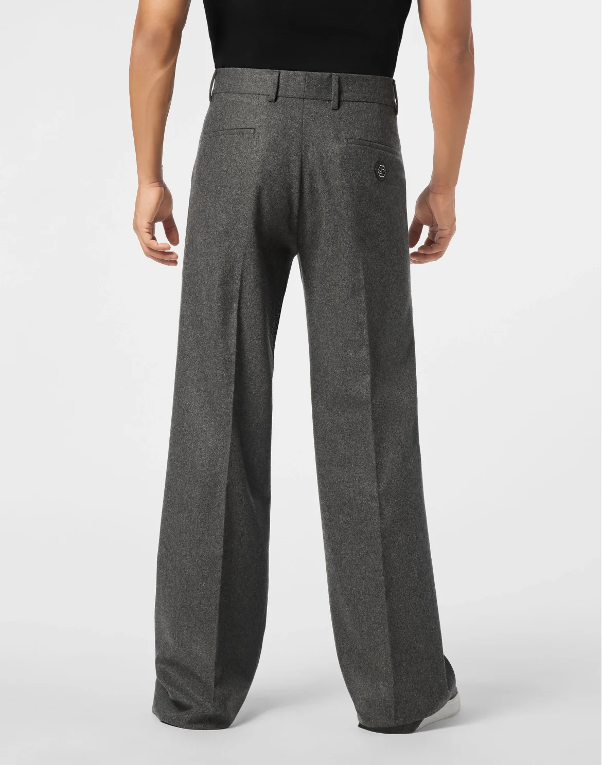 Wool Wide Leg Trousers, цвет: Серый