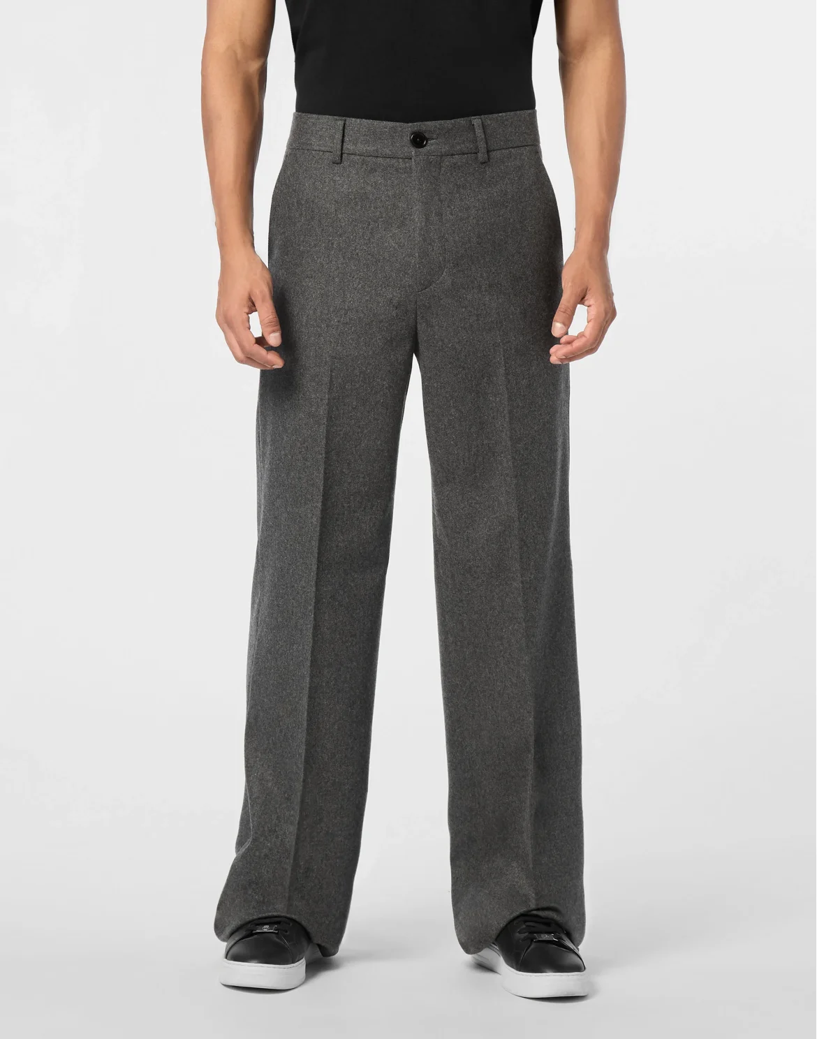 Wool Wide Leg Trousers, цвет: Серый