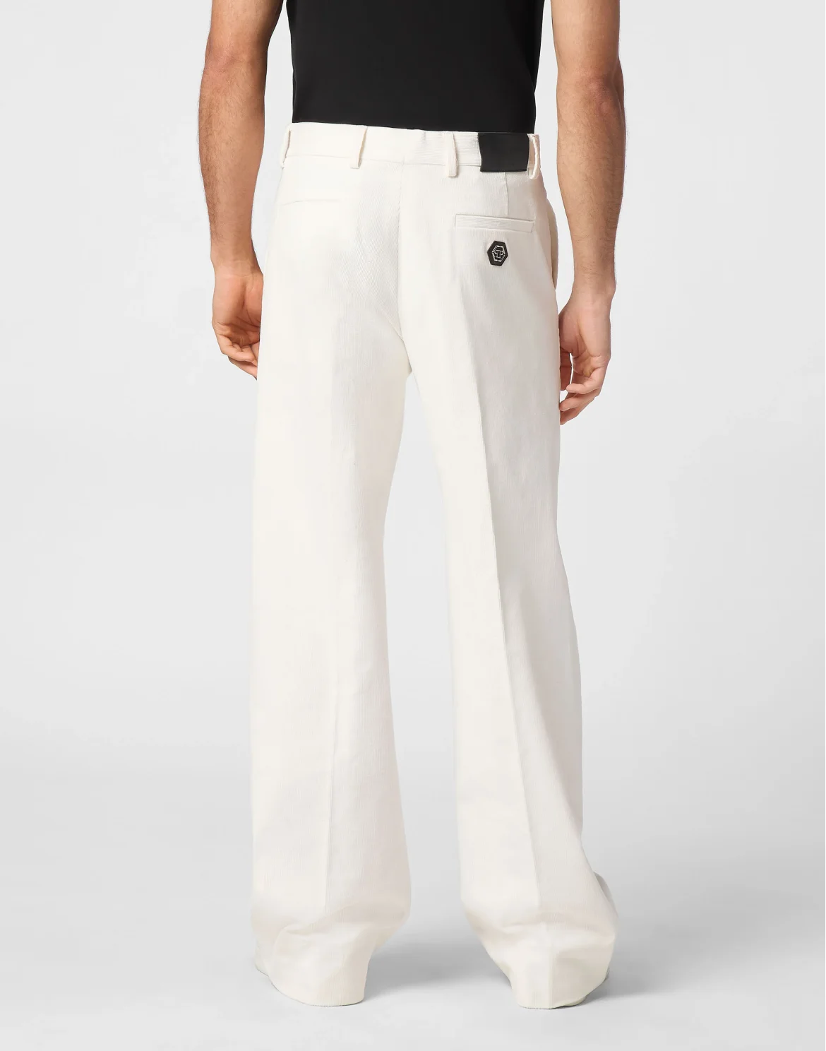 Velvet Wide Leg Trousers, цвет: Белый