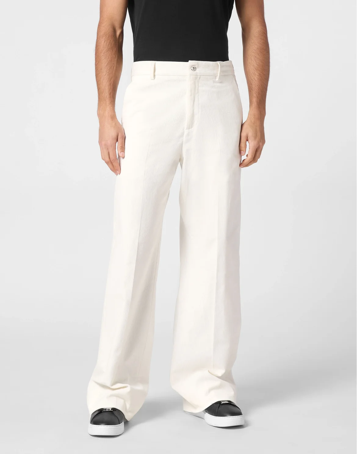 Velvet Wide Leg Trousers, цвет: Белый