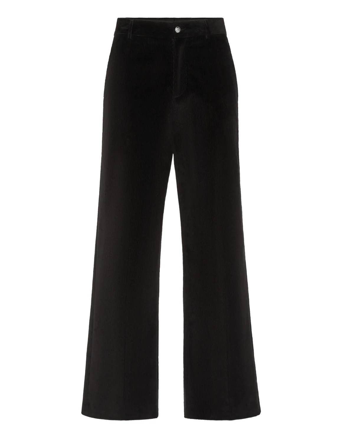 Velvet Wide Leg Trousers, цвет: Черный
