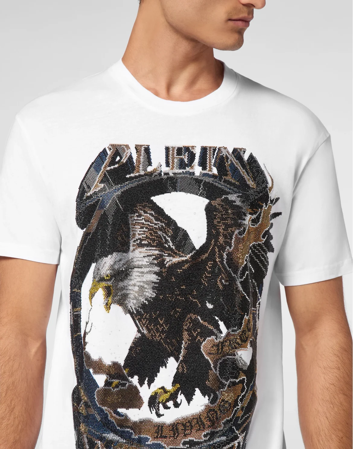 T-shirt Round Neck LS With Stones, цвет: Белый