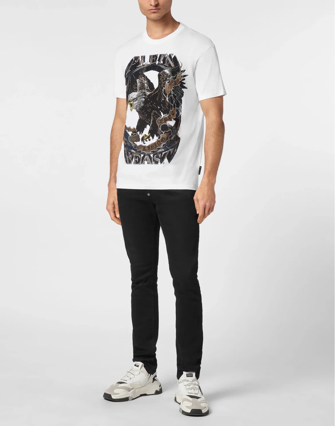 T-shirt Round Neck LS With Stones, цвет: Белый