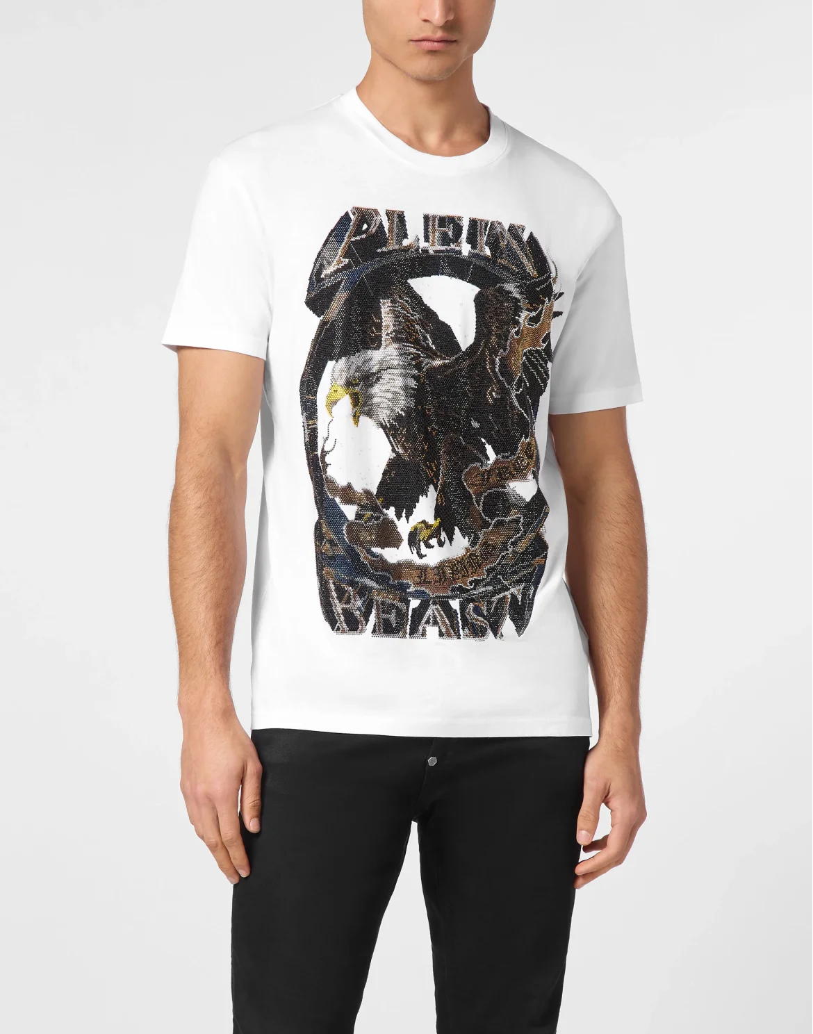 T-shirt Round Neck LS With Stones, цвет: Белый