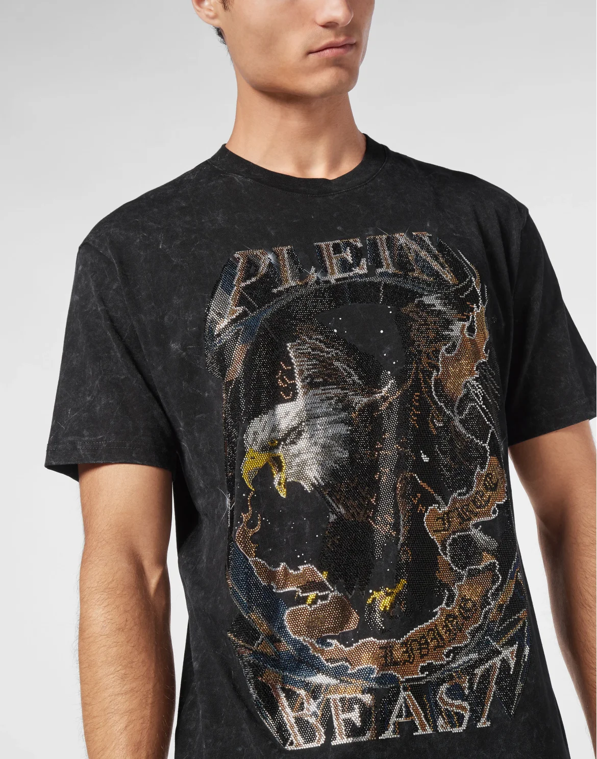 T-shirt Round Neck LS With Stones, цвет: Черный