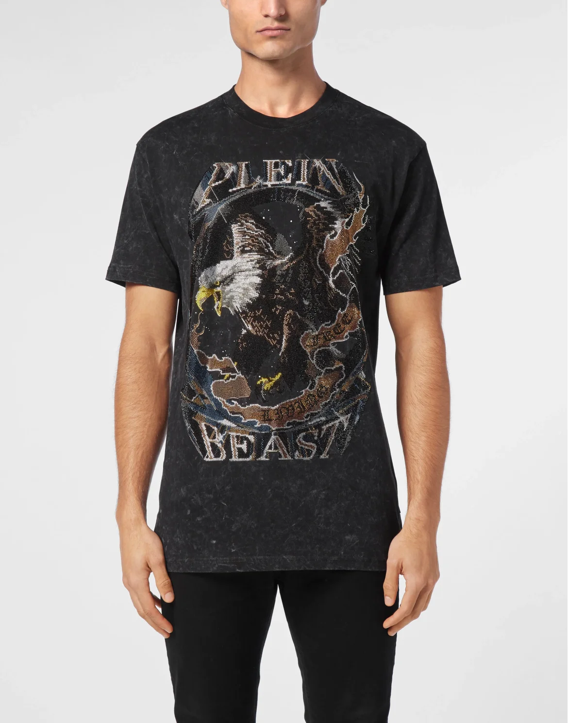 T-shirt Round Neck LS With Stones, цвет: Черный