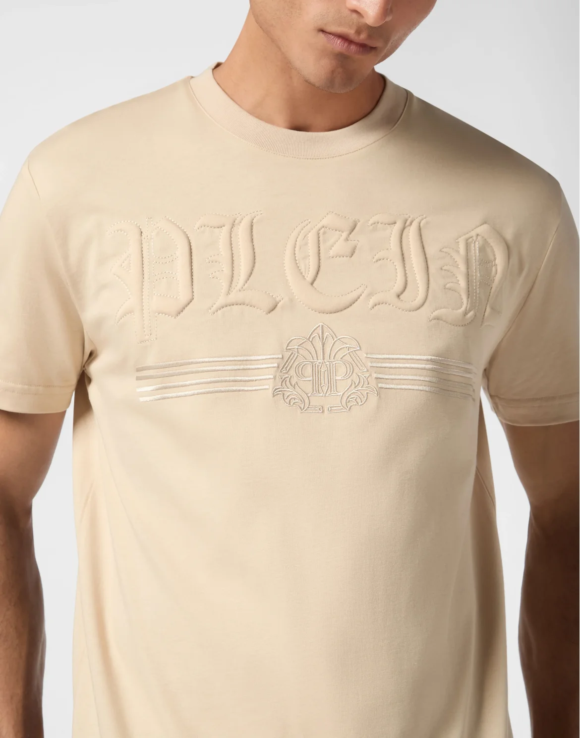 T-shirt Round Neck SS Gothic Plein, цвет: Бежевый