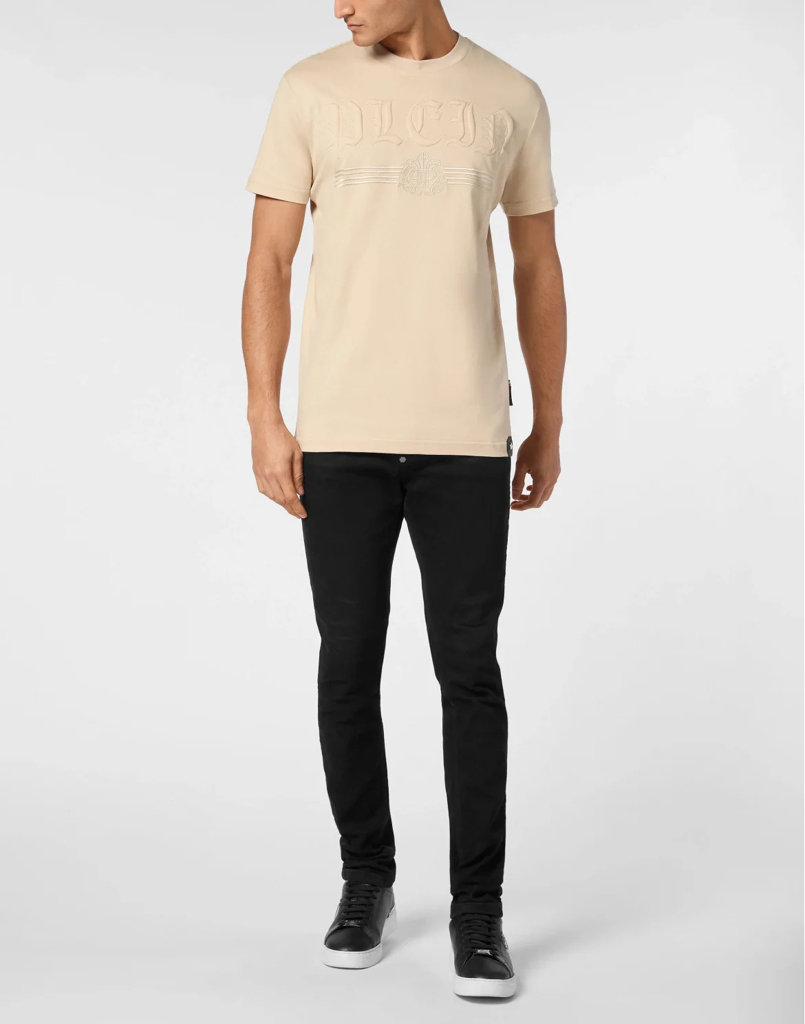 T-shirt Round Neck SS Gothic Plein, цвет: Бежевый