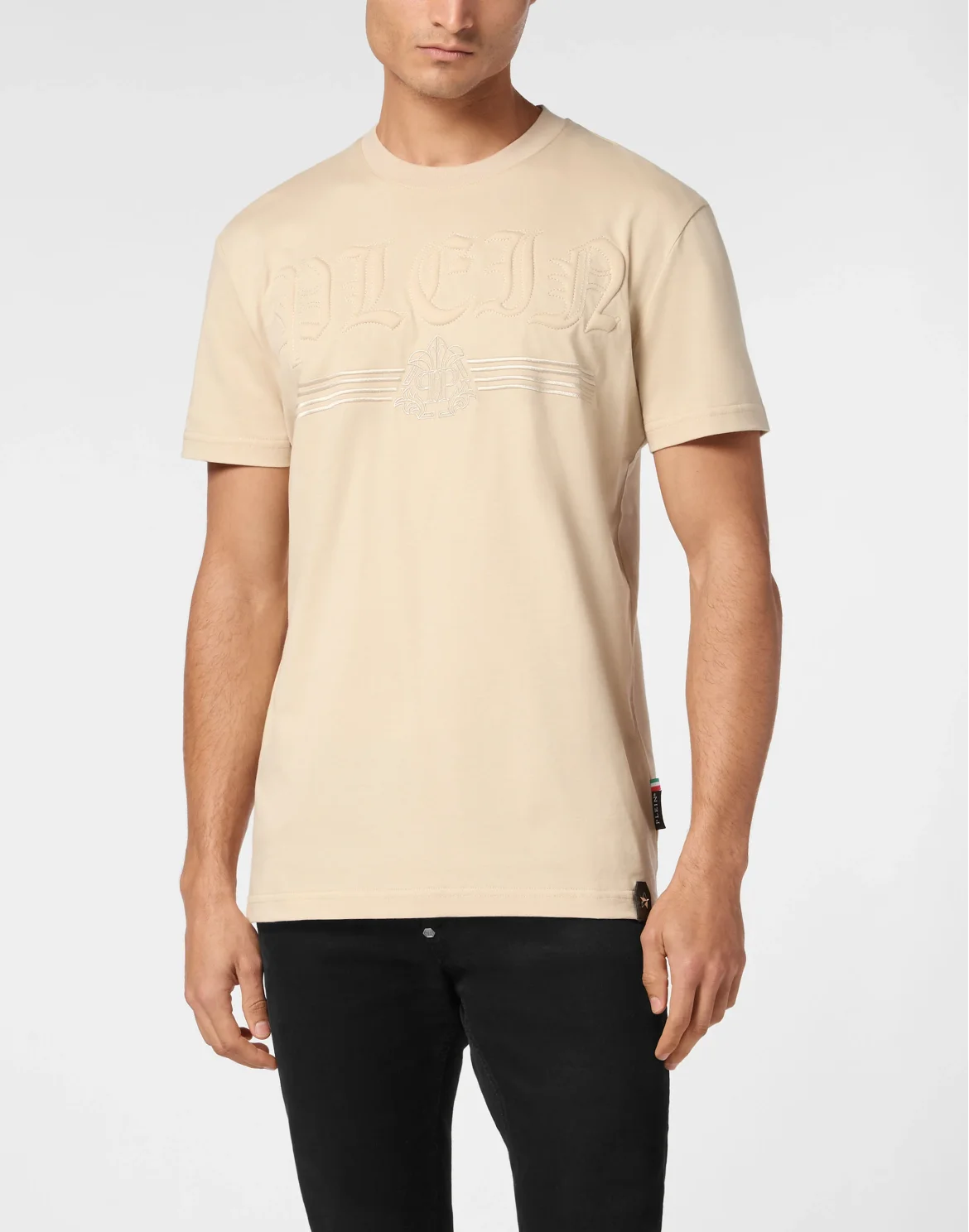 T-shirt Round Neck SS Gothic Plein, цвет: Бежевый