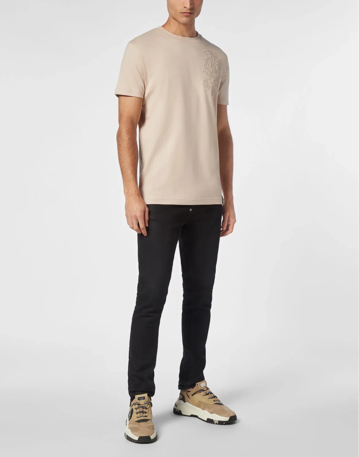 T-shirt Round Neck SS Gothic Plein, цвет: Бежевый