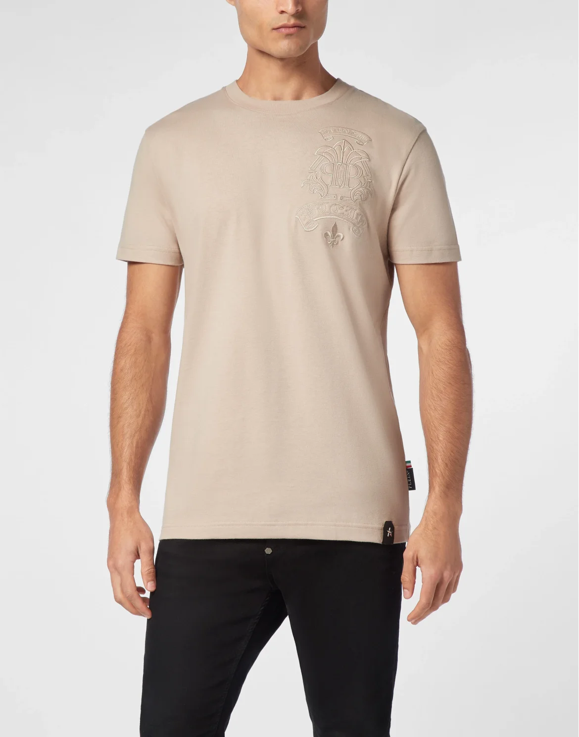 T-shirt Round Neck SS Gothic Plein, цвет: Бежевый