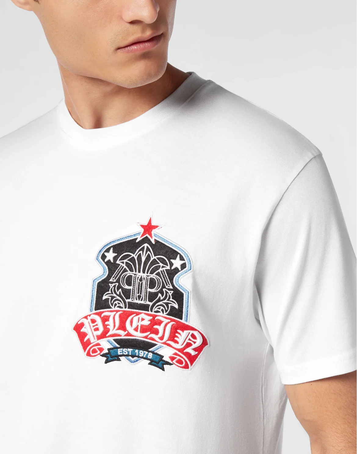 T-shirt Round Neck SS With Patch, цвет: Белый
