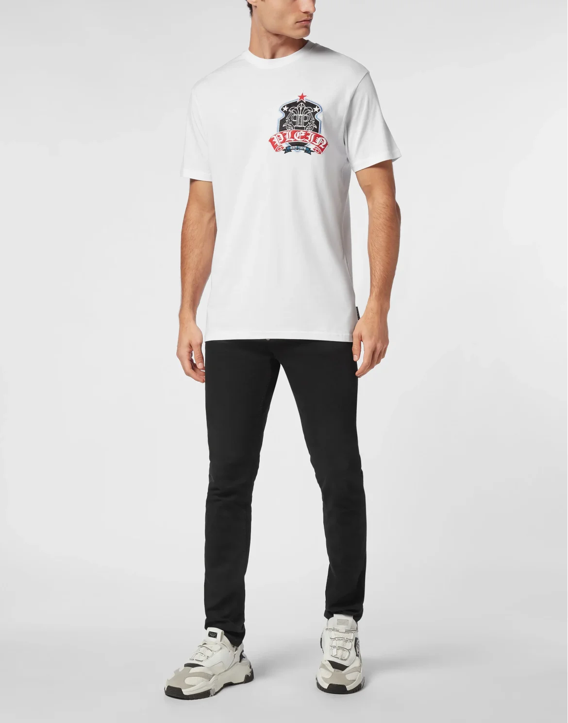 T-shirt Round Neck SS With Patch, цвет: Белый