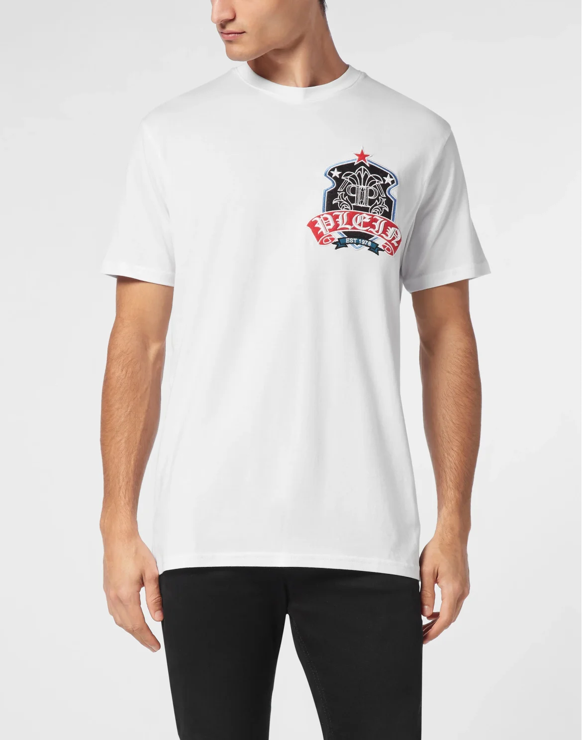 T-shirt Round Neck SS With Patch, цвет: Белый