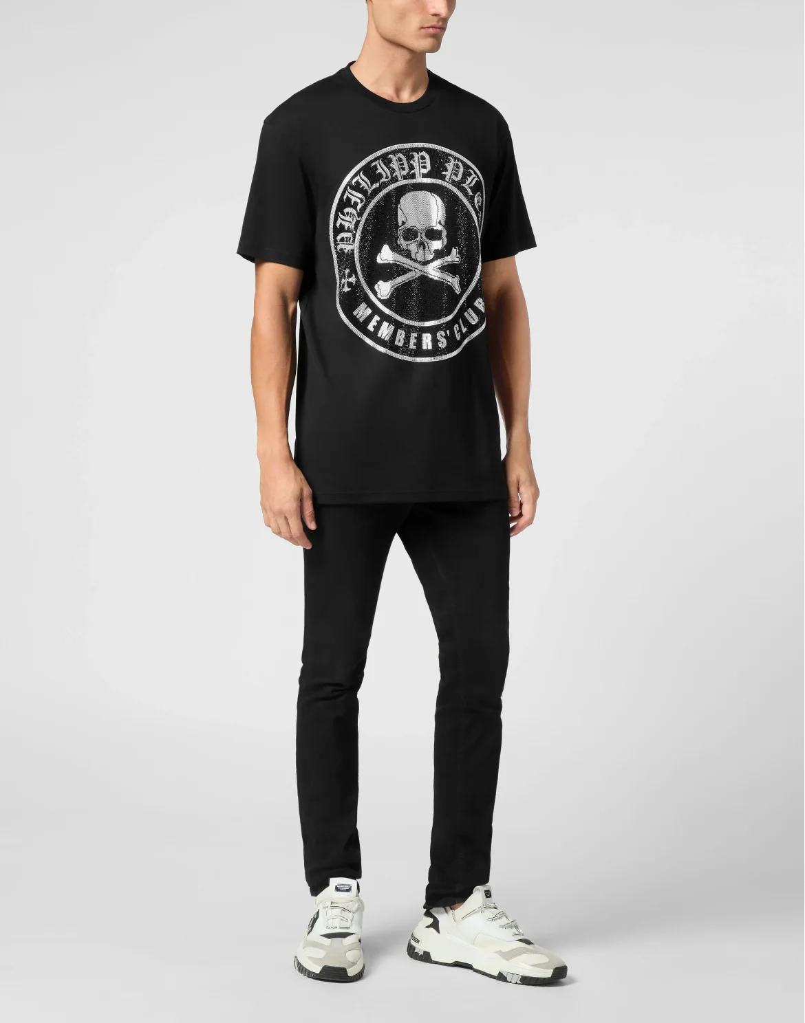 T-shirt Round Neck SS Strass Skull&Bones, цвет: Черный