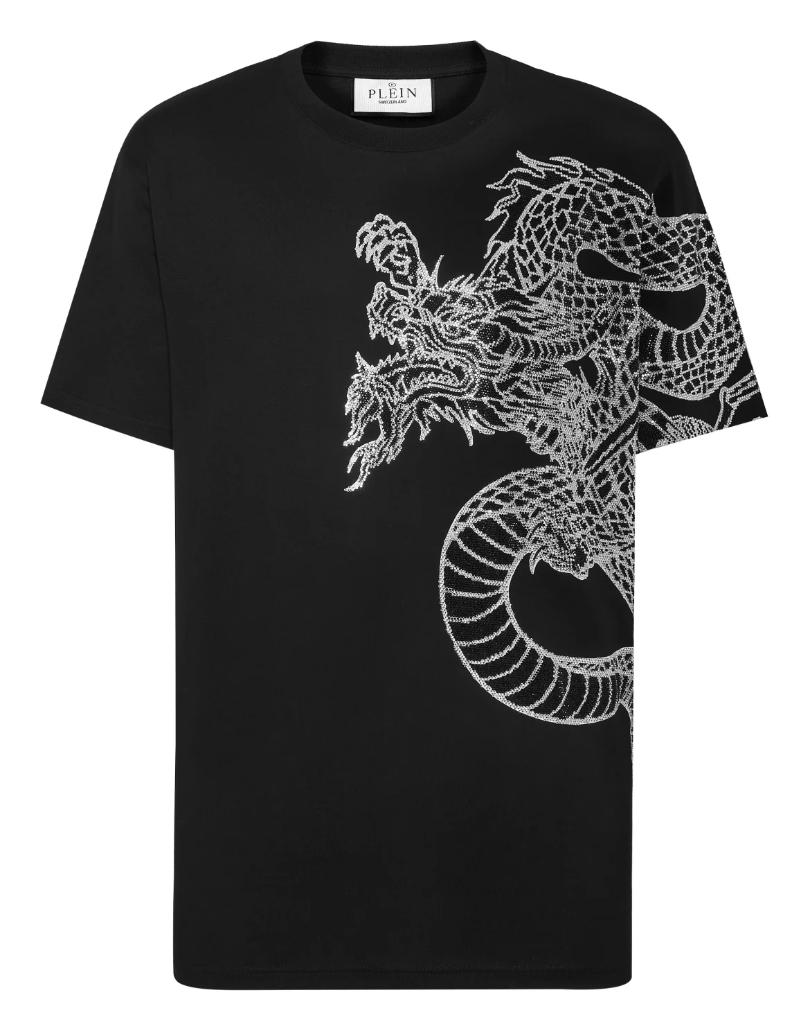 T-shirt Round Neck SS Dragon Strass, цвет: Черный