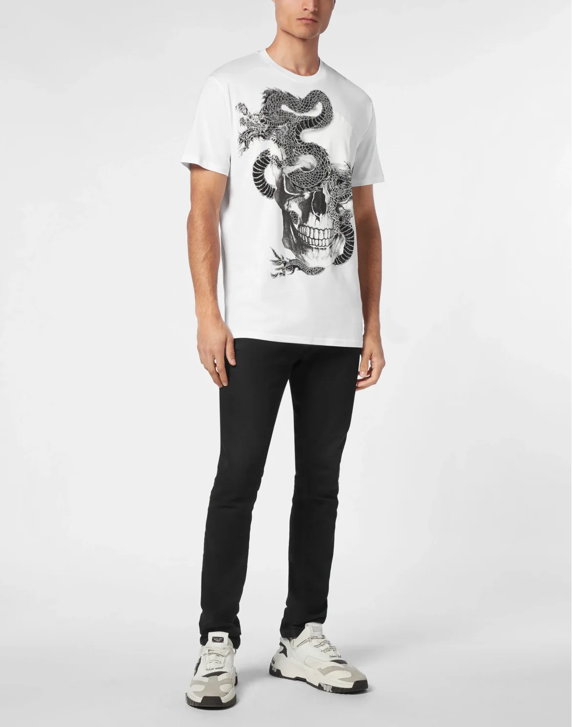 T-shirt Round Neck SS Dragon Skull, цвет: Белый