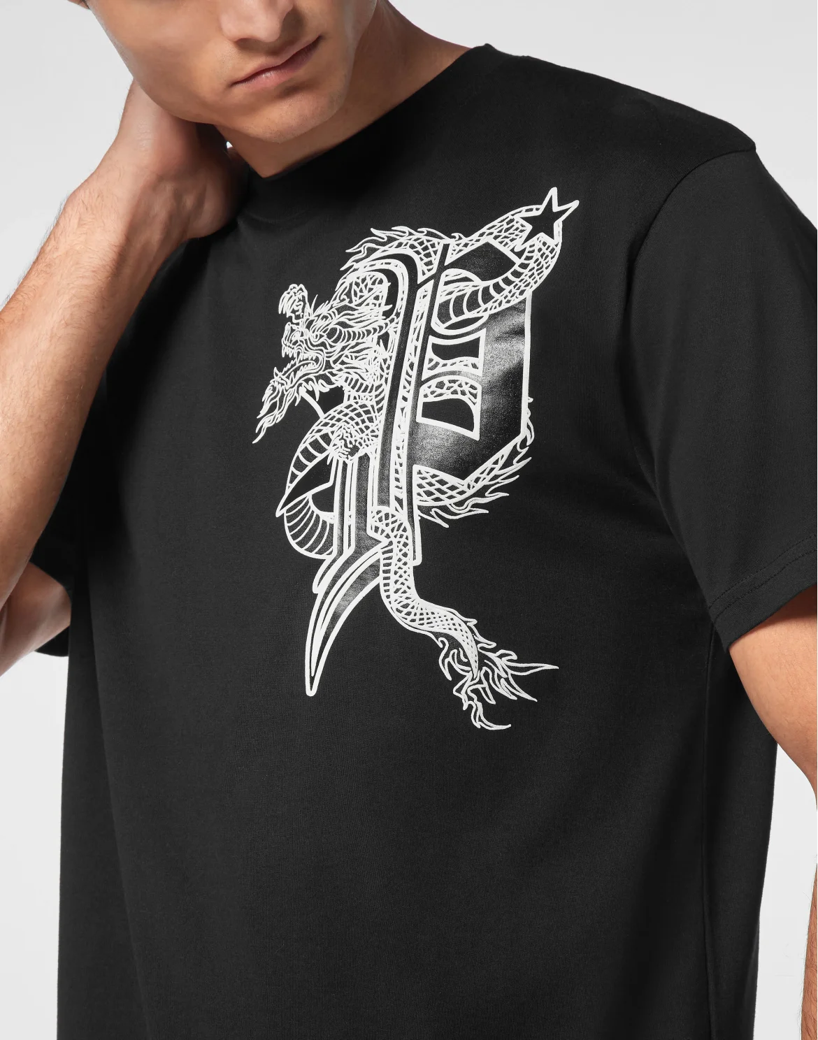 T-shirt Round Neck SS Dragon, цвет: Черный