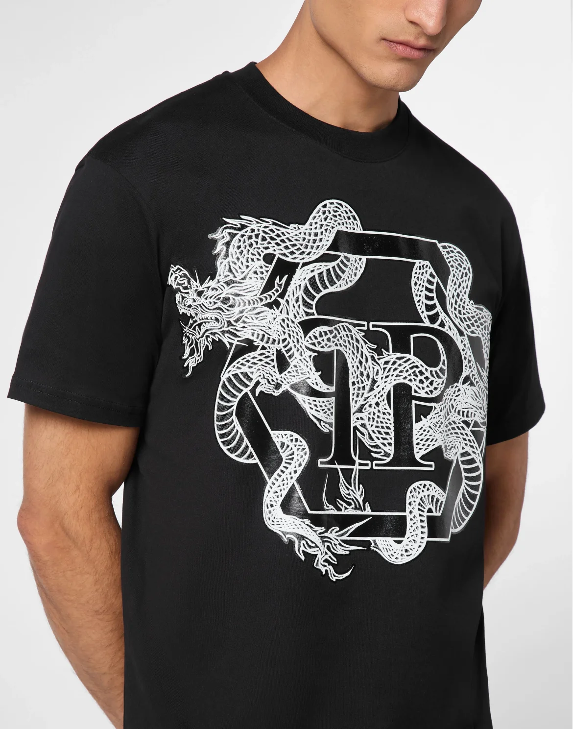 T-shirt Round Neck SS Dragon Hexagon, цвет: Черный
