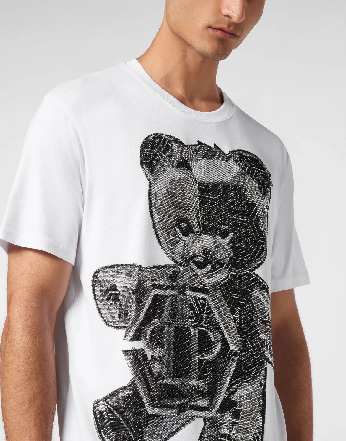 T-shirt Round Neck SS Stones Teddy Bear, цвет: Белый