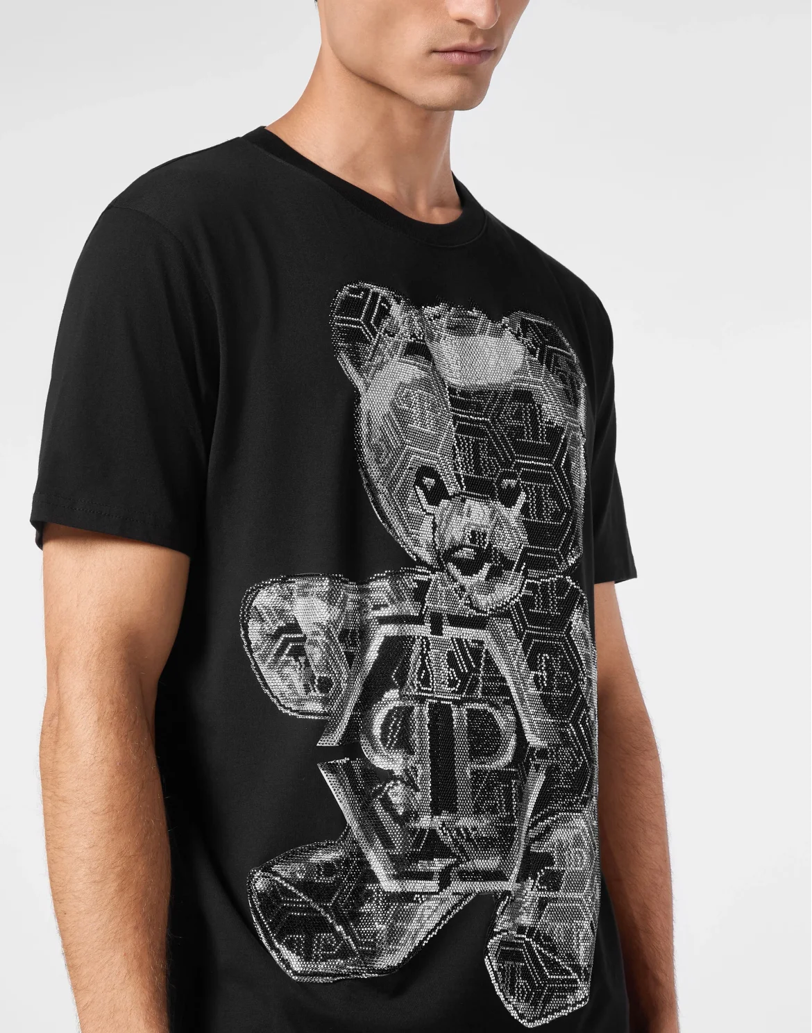 T-shirt Round Neck SS Stones Teddy Bear, цвет: Черный